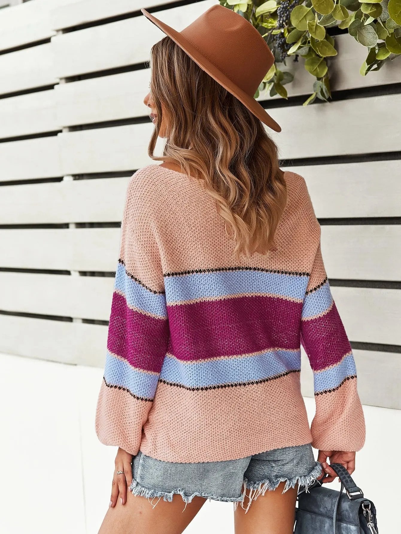 Boat Neck Striped Sweater Anna-Kaci Wholesale