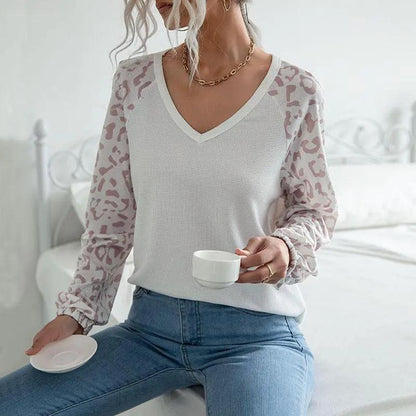 Leopard Print Sleeve Sweater Anna-Kaci Wholesale