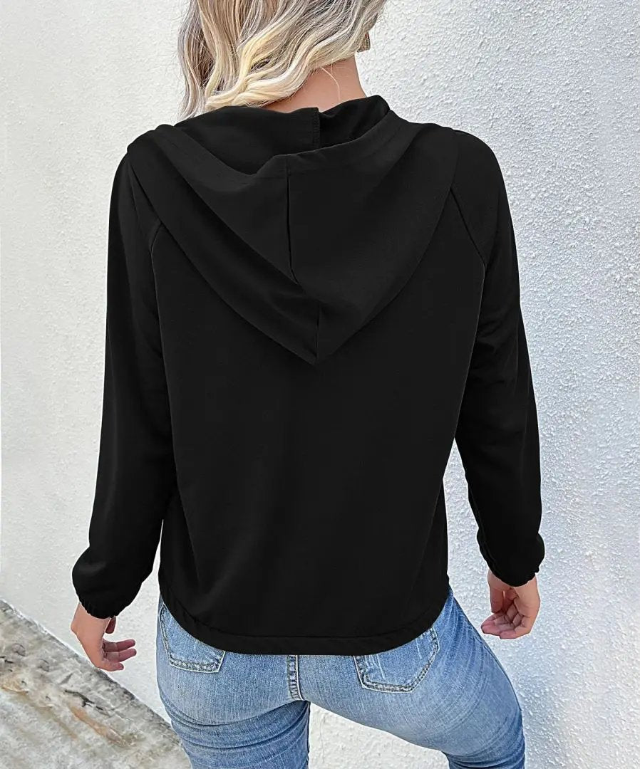 Half Button Hooded Sweatshirt Anna-Kaci Wholesale
