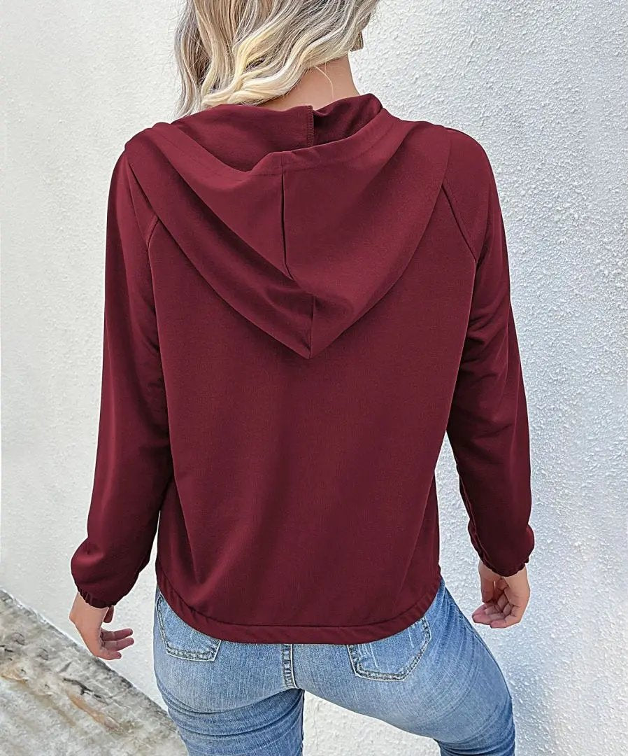 Half Button Hooded Sweatshirt Anna-Kaci Wholesale