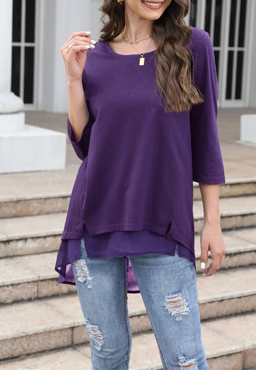Round Neck Loose Fit Sweater Anna-Kaci Wholesale