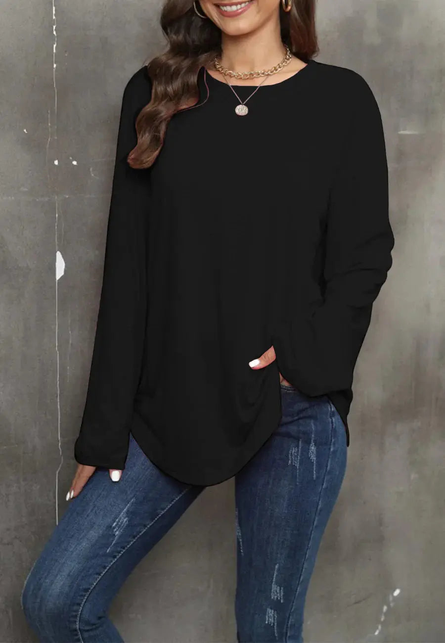 Round Neck Loose Fit Sweater Anna-Kaci Wholesale