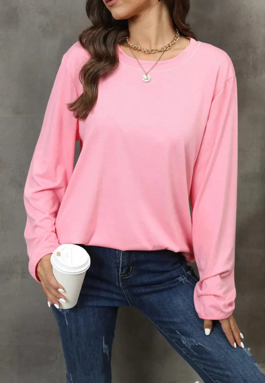 Round Neck Loose Fit Sweater Anna-Kaci Wholesale