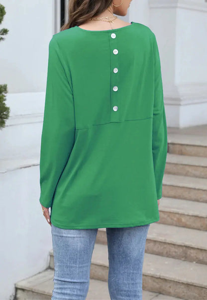 Button Down Back Sweater Anna-Kaci Wholesale