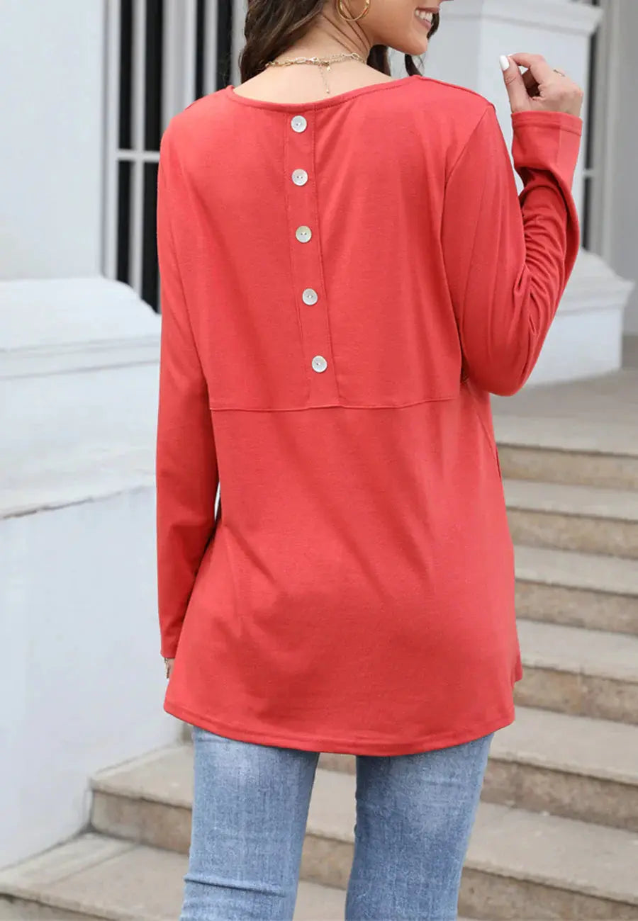 Button Down Back Sweater Anna-Kaci Wholesale