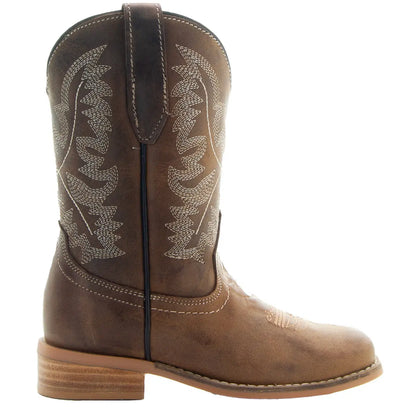 Brown Square Toe Kids Western Boots | Kids Western Dance Boots (K3004) - Get it from Bo
