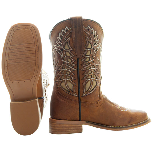 Kids' Tan Country Boots | Everyday Western Boots for Kids (K3007RU) Soto Boots