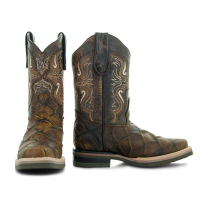Soto Boots Kids Pirarucu Print Cowboy Boots K4008 Soto Boots
