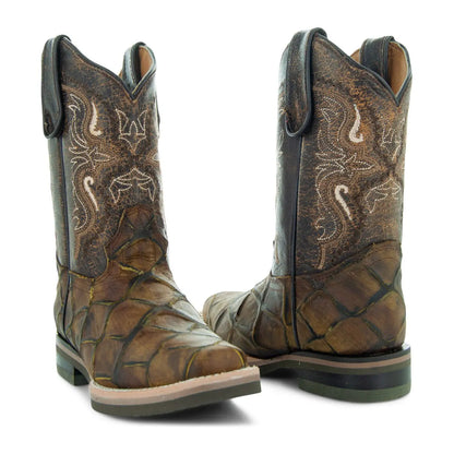 Soto Boots Kids Pirarucu Print Cowboy Boots K4008 Soto Boots