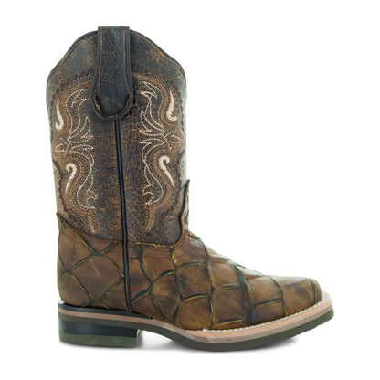 Soto Boots Kids Pirarucu Print Cowboy Boots K4008 Soto Boots