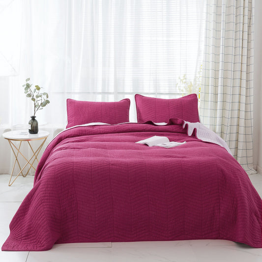 Kasentex Ultra Soft Cotton Oversized Bedspread Set, Blue or Red, Room Decor, Graduation Gifts Kasentex