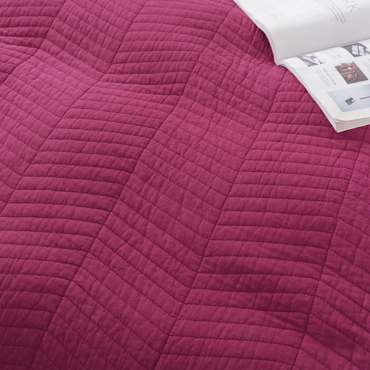 Kasentex Ultra Soft Cotton Oversized Bedspread Set, Blue or Red, Room Decor, Graduation Gifts Kasentex