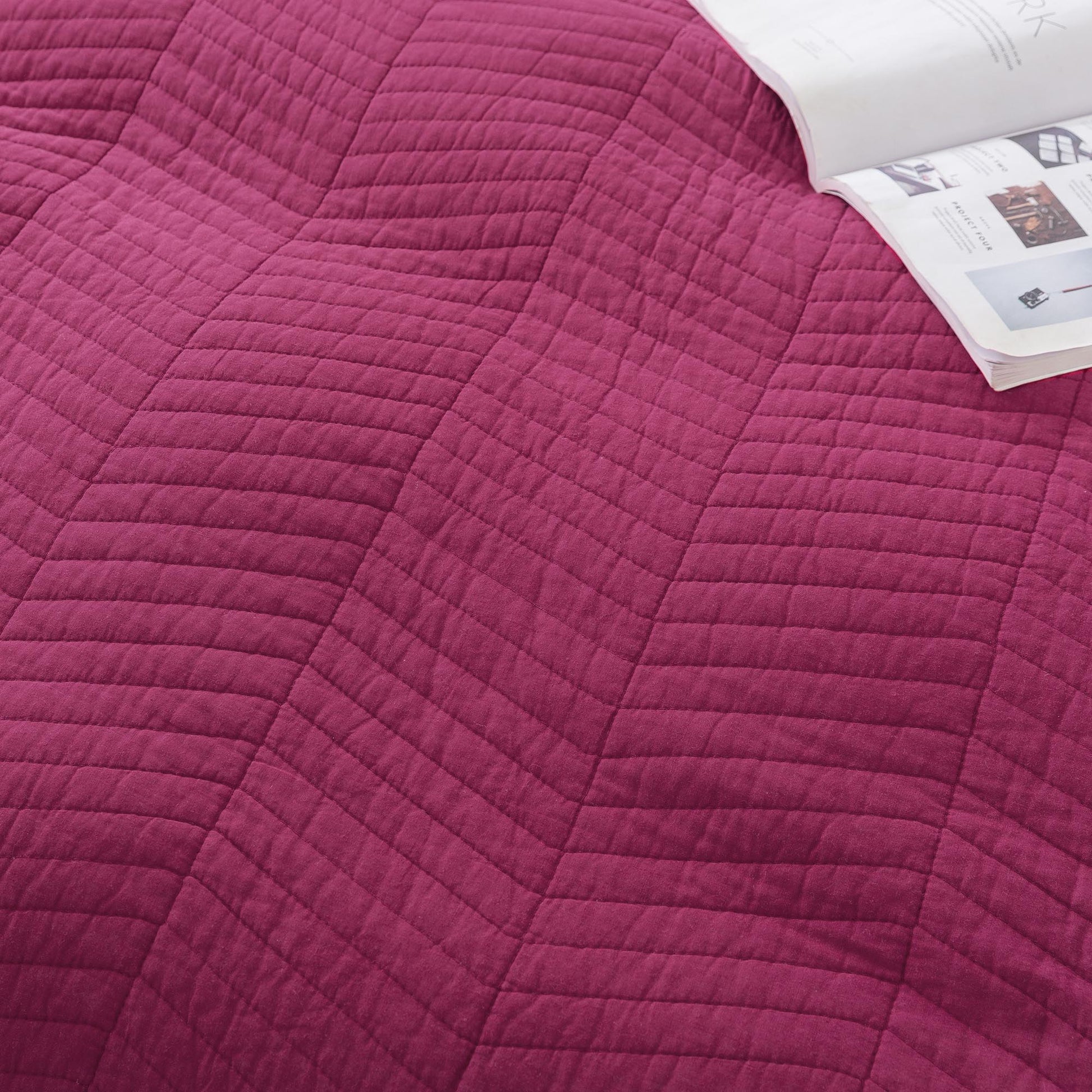 Kasentex Ultra Soft Cotton Oversized Bedspread Set, Blue or Red, Room Decor, Graduation Gifts Kasentex