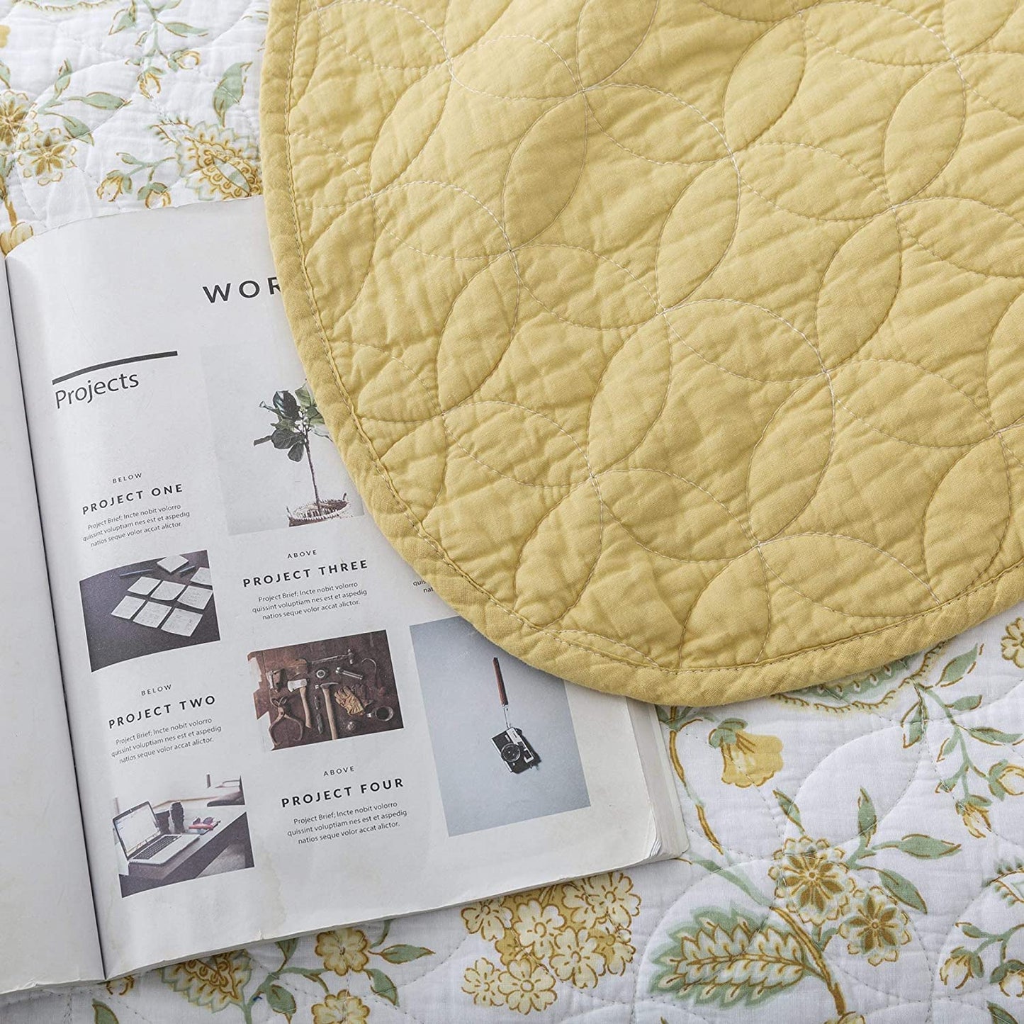 Kasentex 100% Cotton Summer Ultra Soft Floral Design 3 Piece Reversible Bedding Set, Room Decor, Graduation Gifts