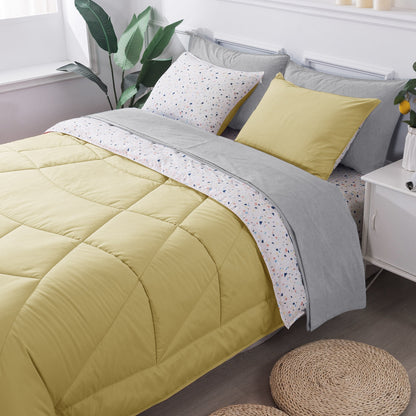 Kasentex Reversible 5 and 7 Piece Ultra Soft Cozy Bed Comforter Sets, Room Decor