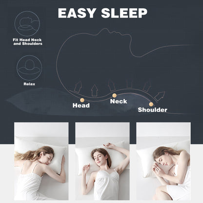 Kasentex Silky Green Piped Edge Goose Down Feather Pillow Set, White