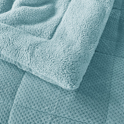 Kasentex Ultra Soft All Season Reversible Plush Sherpa Lined Comforter, Twin, Queen, King