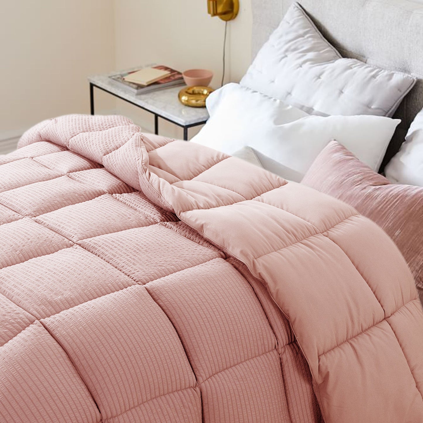 Kasentex Ultra Soft All Season Down Alternative Reversible Comforter, Twin, Queen, King, Room Decor, Graduation Gifts Kasentex