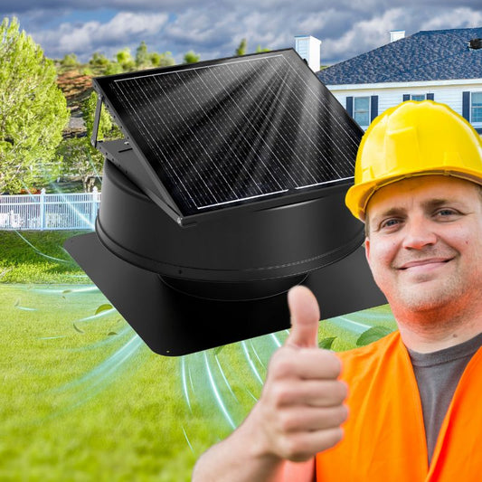 42W 12" Solar Attic Fan with Smart Power Adapter+Remote Langy Solar Lights