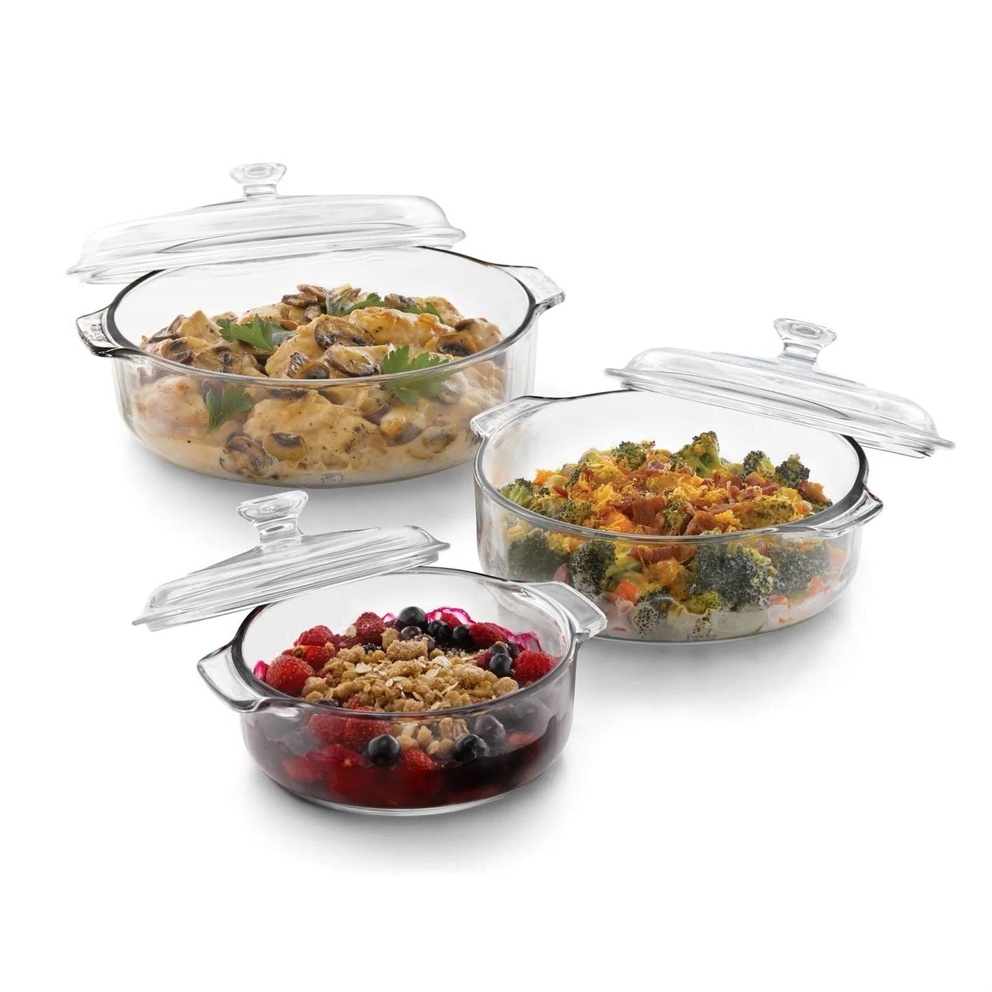 6-Piece Glass Bakeware Casserole Baking Dish Set - Dishwasher and Oven Safe FastFurnishings