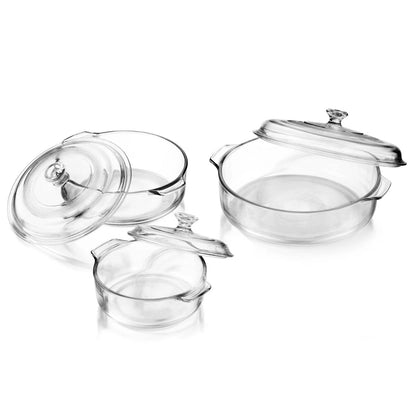 6-Piece Glass Bakeware Casserole Baking Dish Set - Dishwasher and Oven Safe FastFurnishings