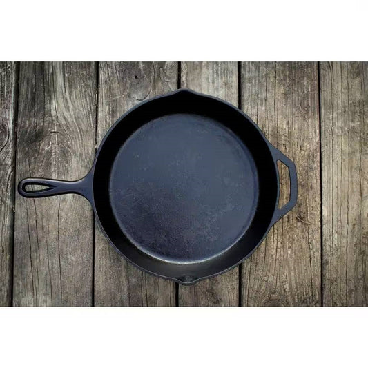 12-inch Cast Iron Skillet Frying Pan with Pour Spout - Made in the USA FastFurnishings