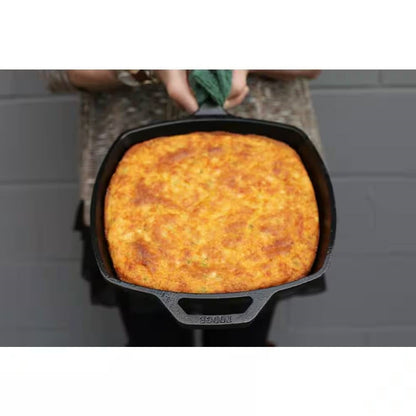10.5-inch Square Cast Iron Skillet Frying Pan - Made in USA FastFurnishings