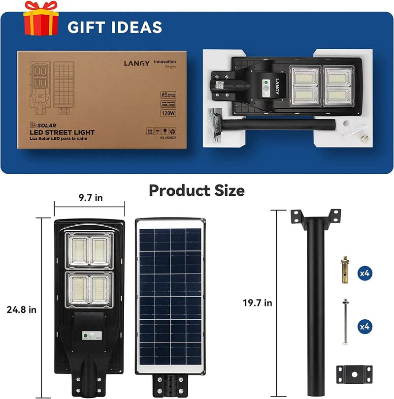 90W 120W Solar street LED lights -warm white/ white Langy Solar Lights