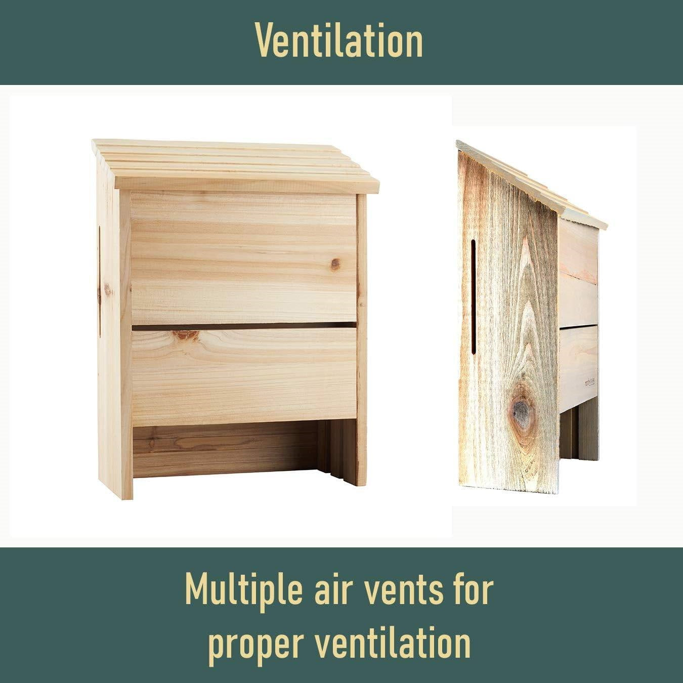 Outdoor Solid Cedar Wood Bat House - Holds up to 75 Bats FastFurnishings