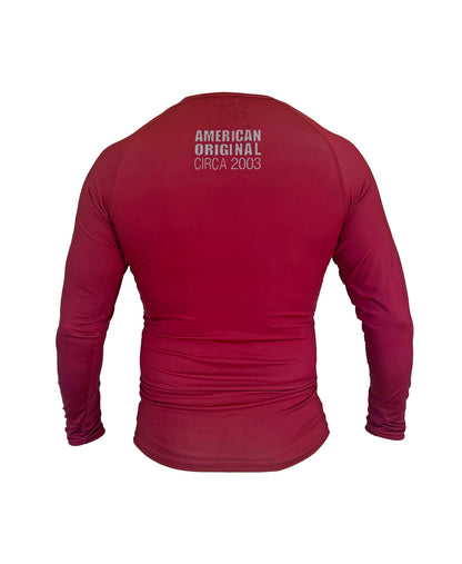 Core Long Sleeve Rash Guard - MERLOT RED - Get it from Bo