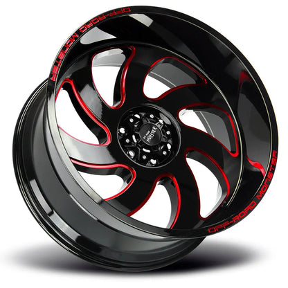 M07 Gloss Black Candy Red Milled Off Road Monster