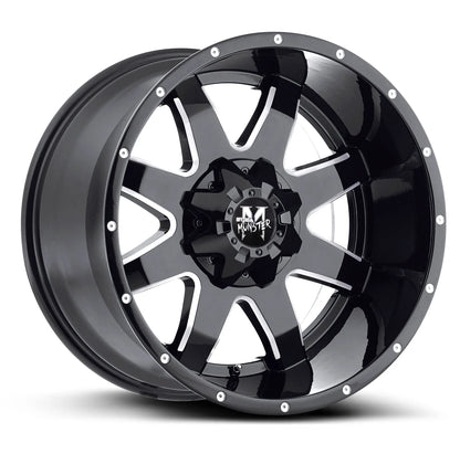 M08 Gloss Black Milled Automotive Wheel Off Road Monster