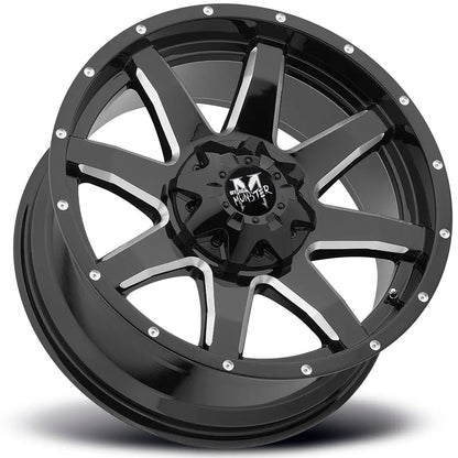 M08 Gloss Black Milled Automotive Wheel Off Road Monster