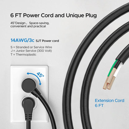 CRST 2PK Wider Spaced 6 Outlet Metal Surge Protector Power Strip 2100J 15A 1875W Heavy Duty Mountable Power Bar 6FT Flat Plug Extension Cord - Get it from Bo