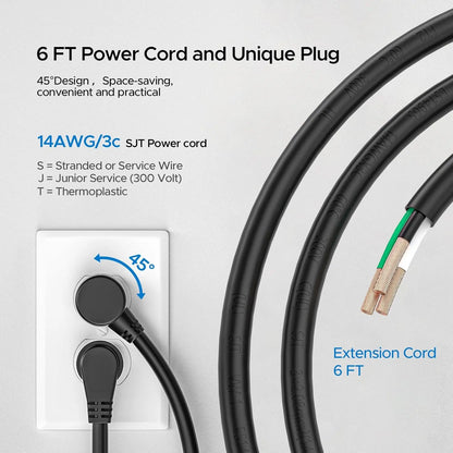 CRST 2 Pack 8 Outlet Metal Heavy Duty Power Strip  2100J Surge Protector 15A 1875W Mountable Wide Spaced Power Bar 6FT Flat Plug Extension Cord - Get it from Bo