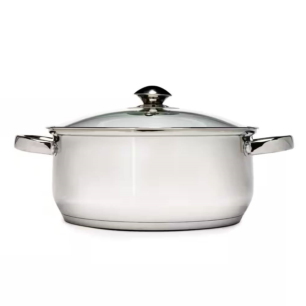 5-Quart Stainless Steel Dutch Oven with Glass Lid FastFurnishings