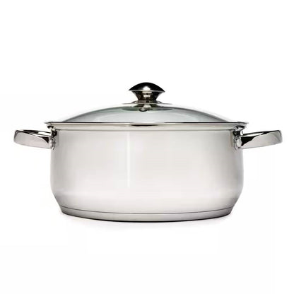 5-Quart Stainless Steel Dutch Oven with Glass Lid FastFurnishings
