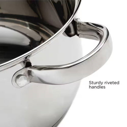 5-Quart Stainless Steel Dutch Oven with Glass Lid FastFurnishings