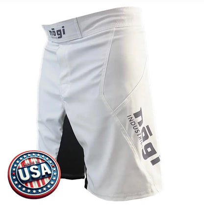 Phantom 4.0 Fight Shorts - Arctic White & Gray - MADE IN USA - Get it from Bo