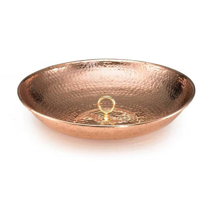 Hand Hammered Copper Polished Rain Chain Basin - 16.5 inch Diameter FastFurnishings