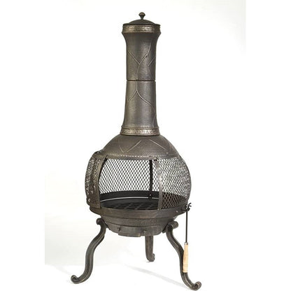 Rustic Outdoor Steel Cast Iron Chimenea Wood Fire Pit FastFurnishings