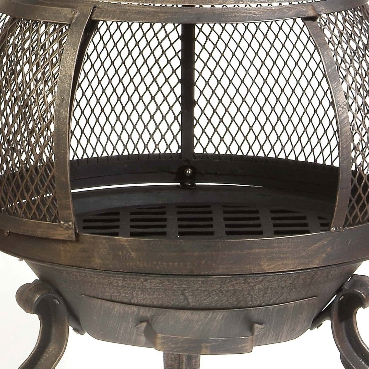Rustic Outdoor Steel Cast Iron Chimenea Wood Fire Pit FastFurnishings