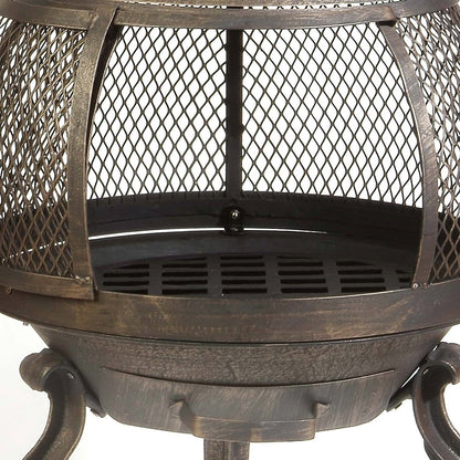 Rustic Outdoor Steel Cast Iron Chimenea Wood Fire Pit FastFurnishings
