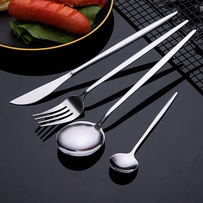 Dinnerware Set Stainless Steel Black Tableware Set Knife Fork 30pcs AliExpress