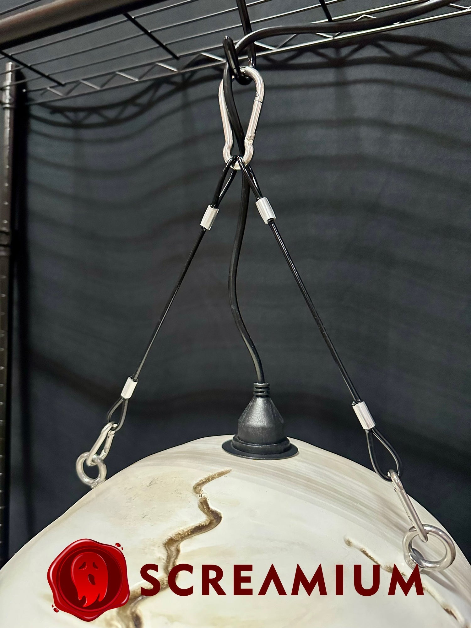 Giant Skull Pendant Lantern Prop 20-Inch-Tall Waterproof Outdoor Halloween Decoration SCREAMIUM