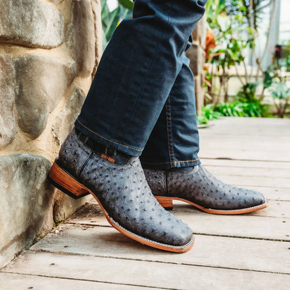 Soto Boots Mens Out of the Wild Black Ostrich Print Boots H50031 Soto Boots