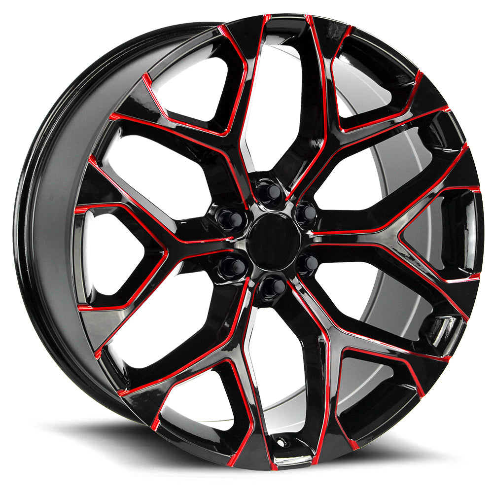 Snowflake Gloss Black Candy Red Milled
