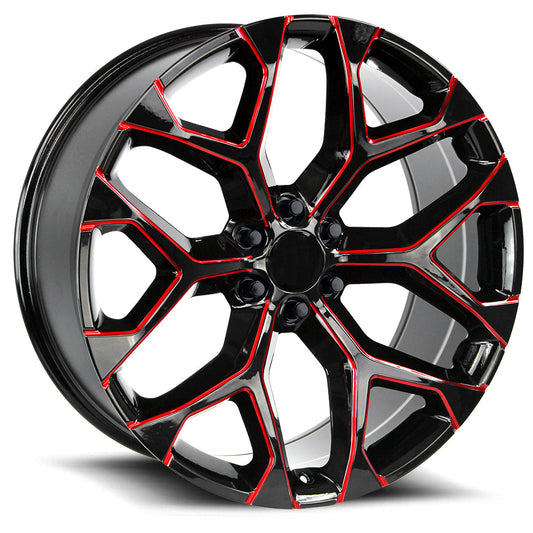 Snowflake Gloss Black Candy Red Milled