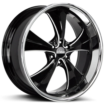 Old Skool Gloss Black Milled Stainless Steel Lip Strada Street Classics