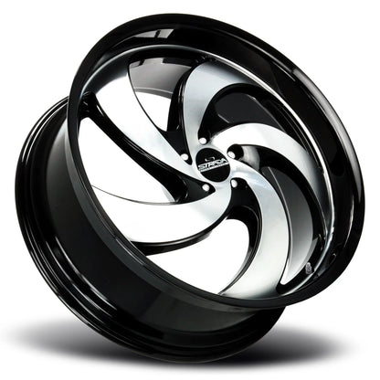 Retro 5 Gloss Black Machined Strada Street Classics